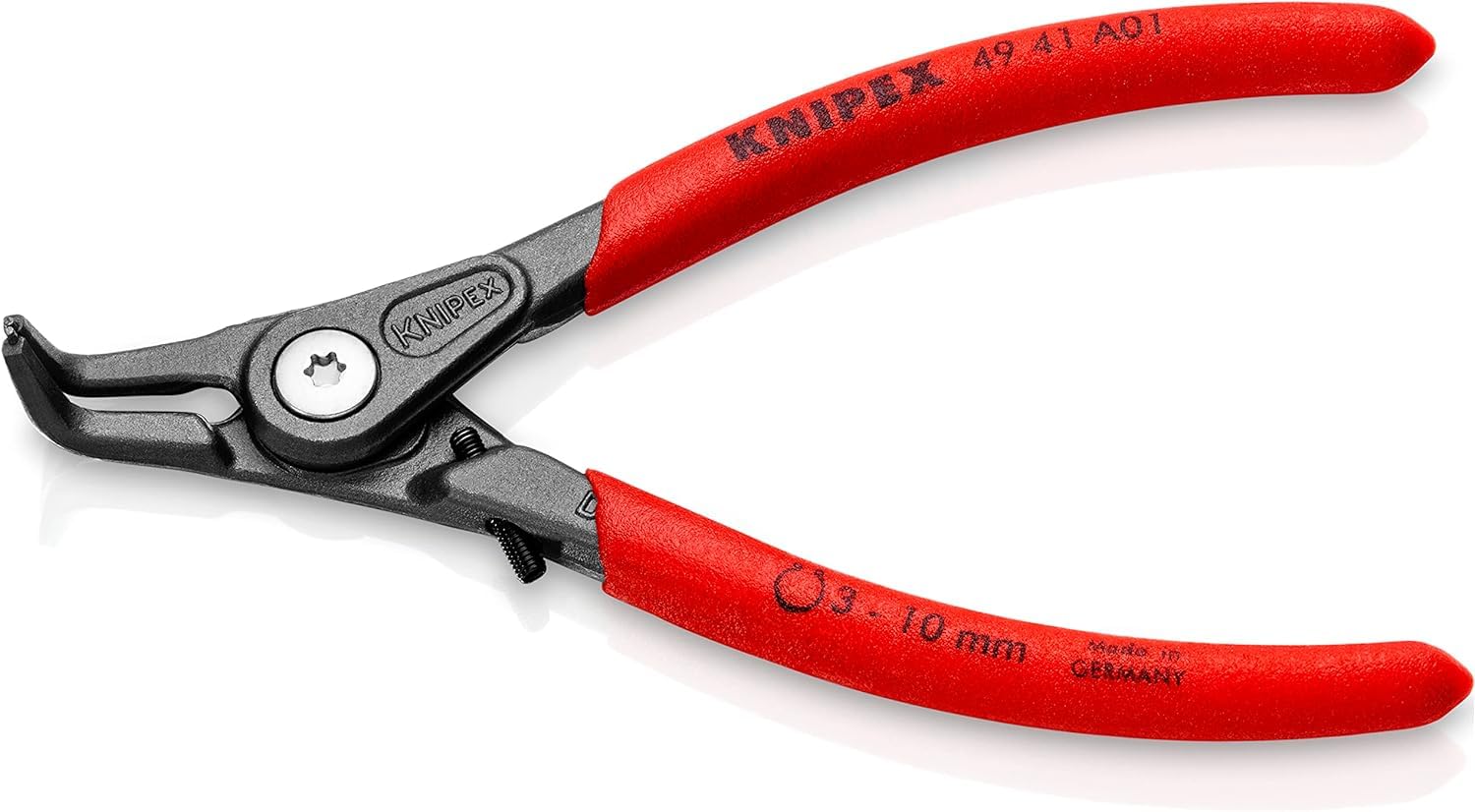 KNIPEX Precision Circlip Pliers for External Circlips on Shafts with Non-Slip Plastic Coating 130 mm, 49 41 A01