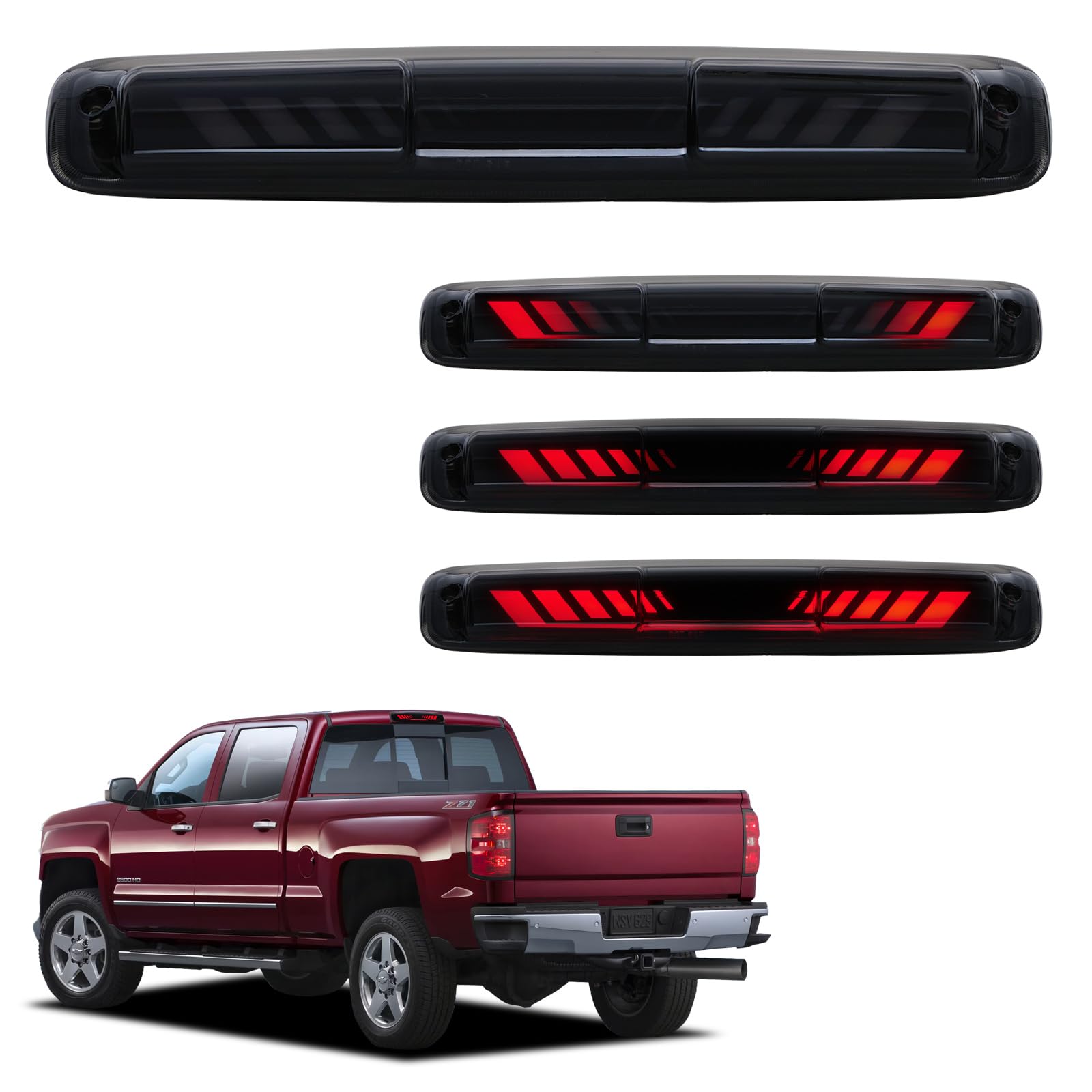 99-06 Chevy Led Brake Light LED Third Brake Light For Chevy Silverado & GMC Sierra 1999-2006 - Red/Clear Lens Direct Replacement Led Cargo Light - Foto 11