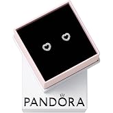PANDORA Open Heart Stud Earrings | Sterling Silver &amp; Cubic Zirconia, Jewelry for Women with Gift Box