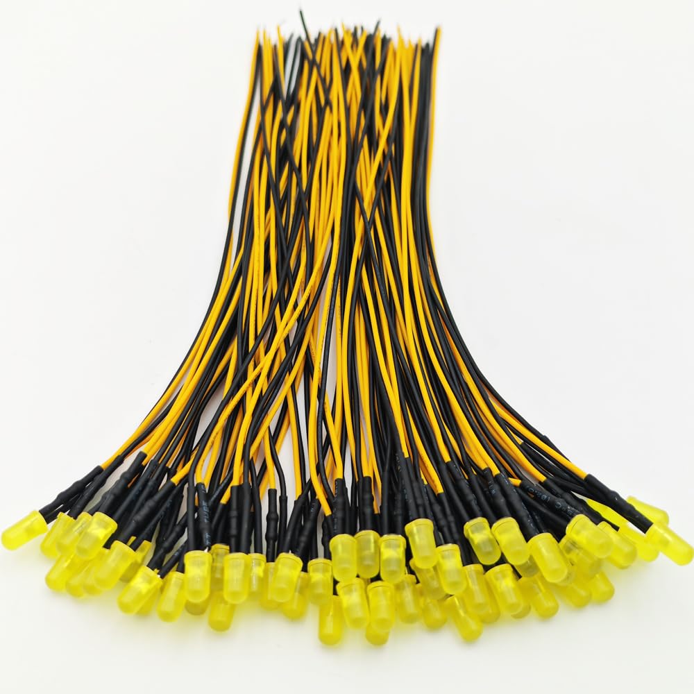 Gebildet 50pcs 110VAC 5mm Yellow LED Lights