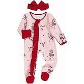 mlpeerw My First Easter Baby Girl Outfit Newborn Carrot Bunny Footie Jumpsuit Ruffle Zipper Romper Cute Easter Baby Clothes