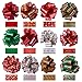 KOMIWOO Pack of 24 Christmas Ribbon Pull Bows 5-inch Wide, Assorted Xmas Gift Wrapping Ribbon Accessories for Christmas, Bows, Wine Bottles, Baskets, Great Present Decorations