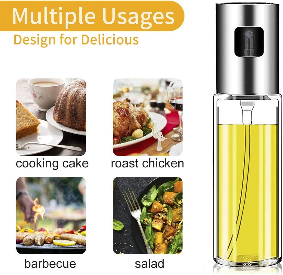 Oil Sprayer Dispenser, Olive Oil Sprayer, Spray Bottle for Oil Versatile Glass Spray Olive Oil Bottle for Cooking, Vinegar Bottle Glass, for Cooking, Baking, Roasting, Grilling: Kitchen & Dining