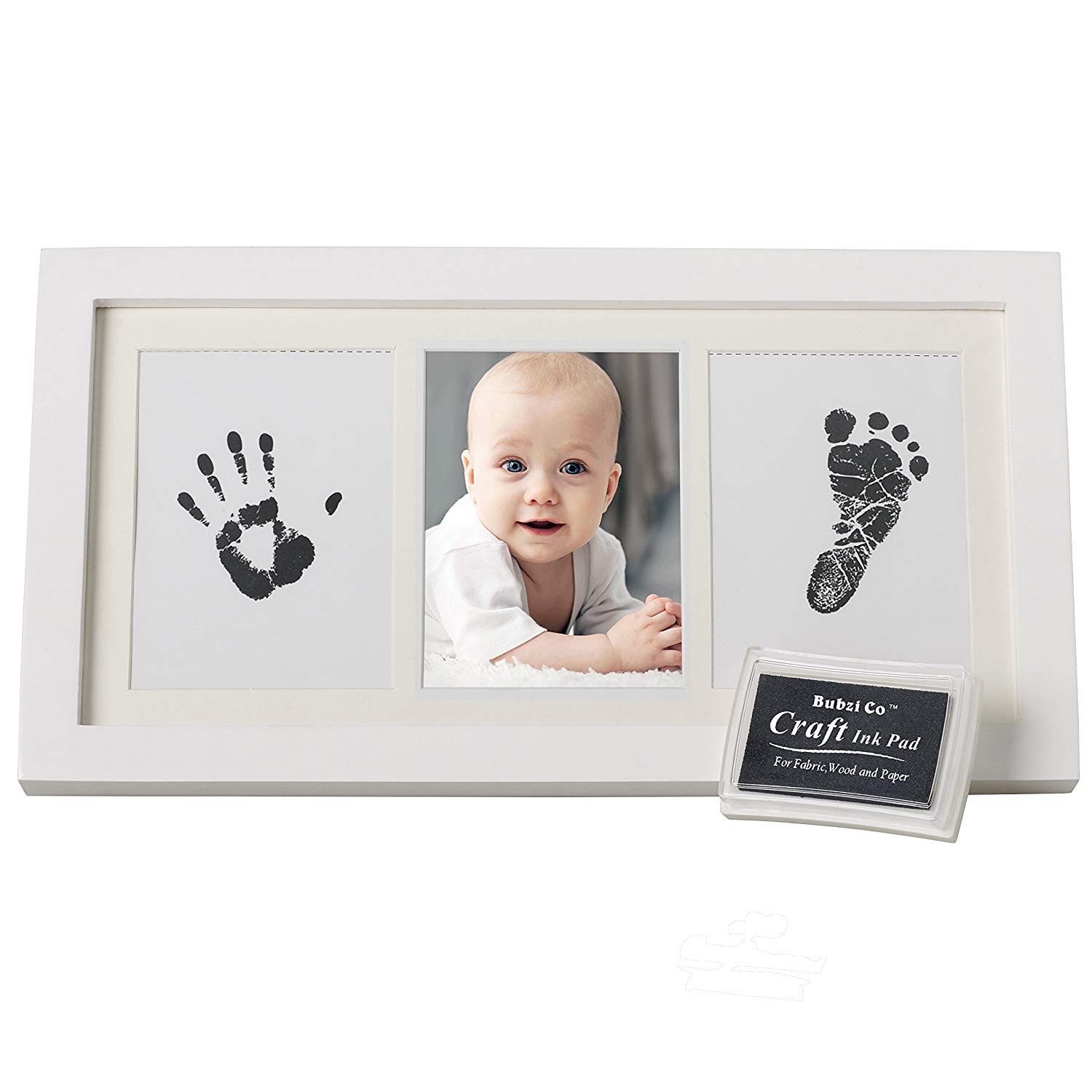 Ideal Pour Liste De Naissance Deco En Bois Verre Acrylique Sur Fabuleux Cadeau Pour Bebe Magnifique Kit Empreinte Pieds Et Mains Bebe Souvenir Bebe Cadre Deco Blanc Encre Non Toxique Cadeaux De