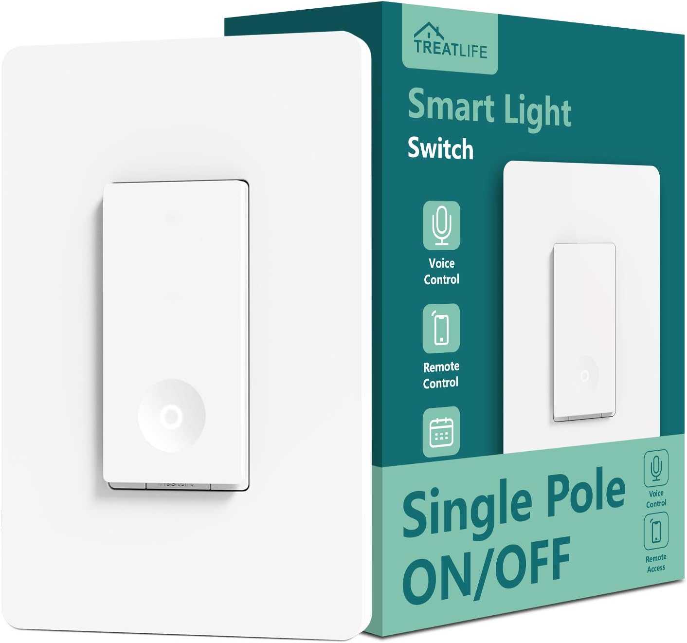 Single Pole Smart Light Switch, （Neutral Wire Required) Treatlife 2