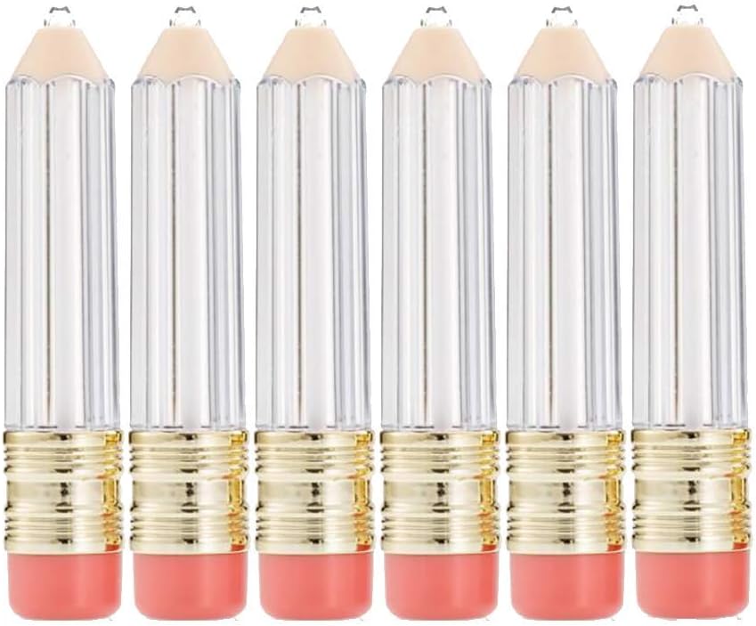 NUANNUAN 10 Pieces Novelty Pencil Shaped Empty Lip Gloss Tube Container Clear Lip Balm Tubes Pencil Shape Lipstick Refillable Bottles Vials Mini Sample Cosmetic DIY,Clear Mini Lip Oil Bottles 5ml