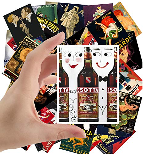 Large Stickers (24 pcs 2.5"x3.5") Vermouth Liqueur Vintage Alcohol Wine Adverts Poster Art Deco - Thumbnail 2