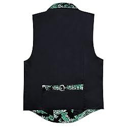 Barry.Wang Mens Green Silver Paisley Victorian Suit
