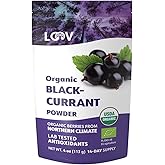 Organic Blackcurrant Powder, 4 Oz, 14-day Supply, Freeze-Dried, from Northern Europe, No Added Sugar, Raw