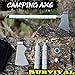 iunio Camping Axe Multi-Tool Hatchet Survival Kit 17 inch Folding Portable Camp Ax for Outdoor Hiking Backpacking Hunting Emergency (Silver with Bag)