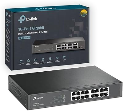 TP-Link TL-SG1016D 16-Port Gigabit Network Switch Desktop Rackmount Energy