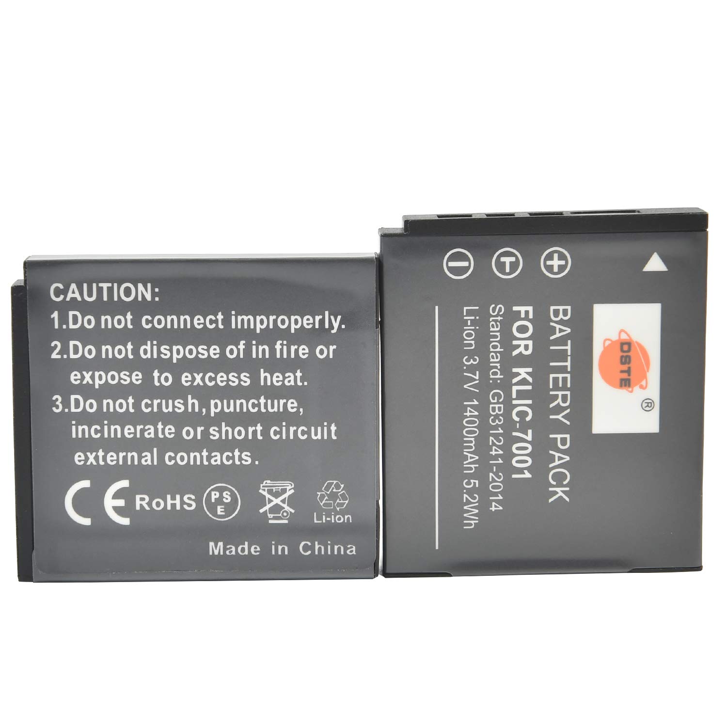 DSTE® 2x KLIC-7001 Rechargerable Li-ion Battery for Kodark Easyshare M1063, Easyshare M1073 IS, EASYSHARE M320, EASYSHARE M340, EasyShare M341, Easyshare M753 Zoom, Easyshare M763, Easyshare M853 Zoom, Easyshare M863, EasyShare M893 IS, EasyShare V550, EasyShare V570, EasyShare V610, EasyShare V705 Camera