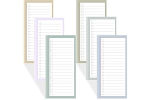 6 Pack Magnetic Notepads for Refrigerator, Grocery List Magnet Pad for Fridge, 50 Sheets per Note Pads To-Do List, Shopping L