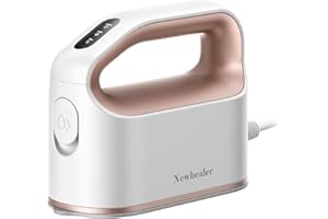 Newbealer Smart Steam Iron for Clothes - 1200W Professional-Grade Turbocharged 3 Steam & 3 Dry Heat Modes, 45s Heat-Up, 6oz Tank, Auto-Off, Nonstick Ceramic Soleplate for Home, RV & Hotel (Gold)