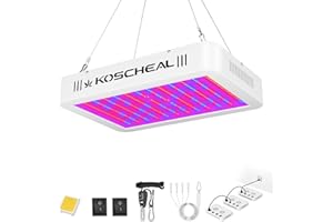 KOSCHEAL LED Grow Light Full Spectrum 1200W, Plant Grow Light with Veg & Bloom Switch for Hydroponic Indoor Plants LED Grow Lamp with Daisy Chain, Output 140W
