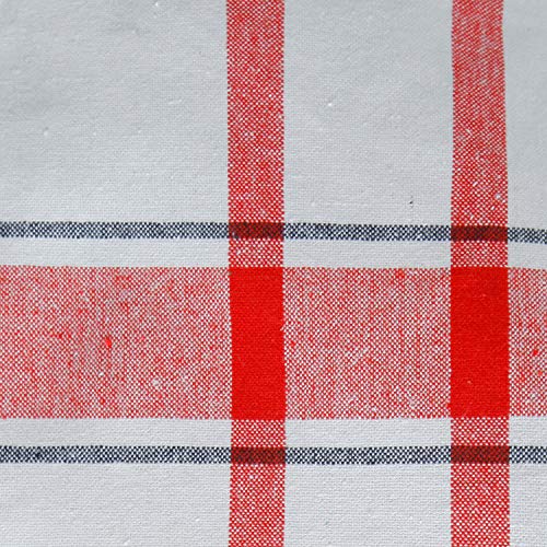 Table Cover for Kitchen Dinning Tabletop Decoration Wrinkle Free and Stain Resistant Fabric French Striped Linen Tablecloths for Kitchen Room(Table Cloth (63 X 126) French Stripes (Red/Black)