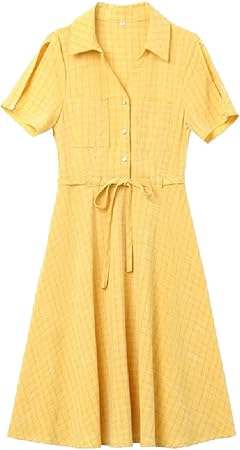 yellow linen dress uk