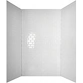 From Plain To Beautiful In Hours 133-WT-SUB-KIT Subway Tub and Shower Wall Panels Surround, Gloss White, 96 Square Feet
