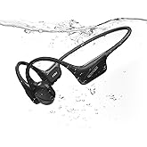 DOOGEE Bone Conduction Headphones, IP68 Waterproof Swimming Headphones Wireless Bluetooth 5.4, Skin Friendly Silicone, 32GB MP3 Mode, Sport Open Earphones for Underwater, Running, Cycling (Black)
