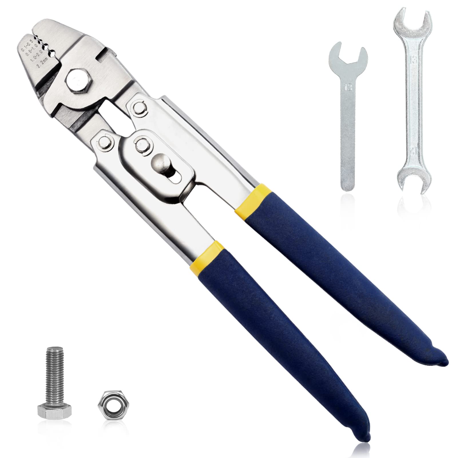 SPEEDWOX 10 Inches Crimping Pliers Stainless Steel Fishing Wire Rope Crimping Tool Wire Crimper Copper Aluminum Sleeves Crimp Sleeves 0.1mm-2.2mm