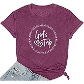 Girls Trip Shirts for Women 2026 Girl Vacation Weekend Matching Tshirts Summer Vacay Mode Graphic Tees