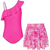 GRACE KARIN Girls Swimsuit with Skirt One Piece Bathing Suit Swimwear 6-14Y