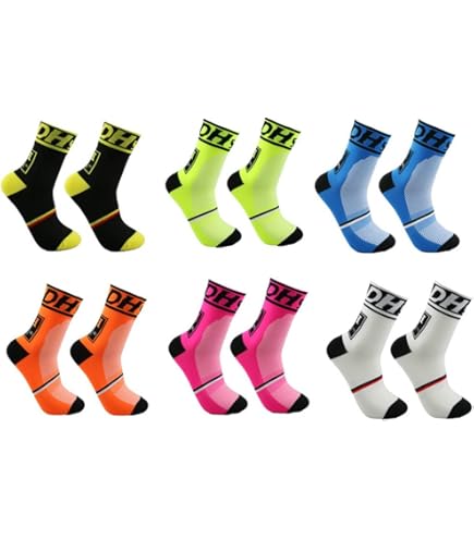 3 Paires Chaussettes Cyclisme Homme - Mi-hautes Respirantes Motif Vélo - Taille 39-45