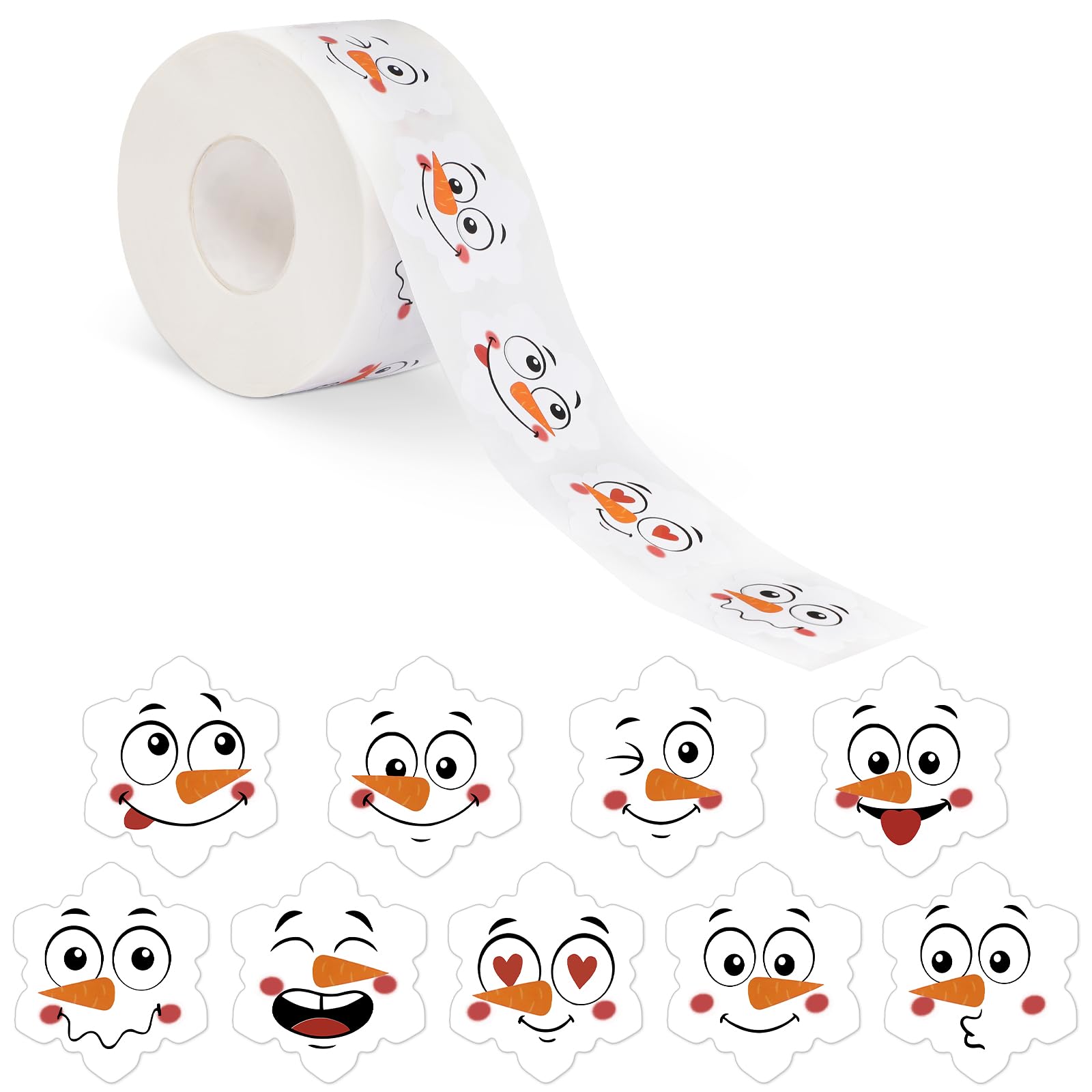 Photo 1 of ******PACK OF 2***** JULMELON Christmas Stickers, 700Pcs Snowflake Snowman 1.5 Inch Winter Face Labels for Kids Xmas Party Favors and Holiday Decorations