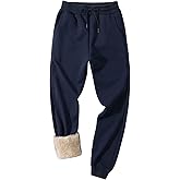 Gihuo Men's Winter Fleece Pants Sherpa Lined Sweatpants Active Running Jogger Pants
