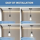 Caldarax Black E27 Pendant Light Fitting 6in Cable Ceiling Rose view 7