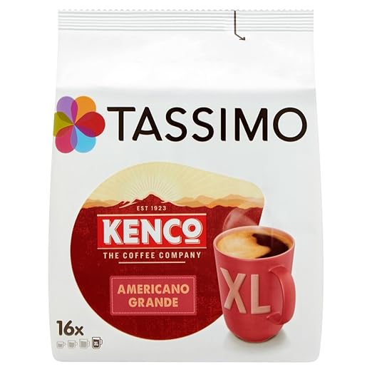 Tassimo Kaffee Kenco Americano Grande XL 16 Kapseln - 5 Packungen (80 Getränke)
