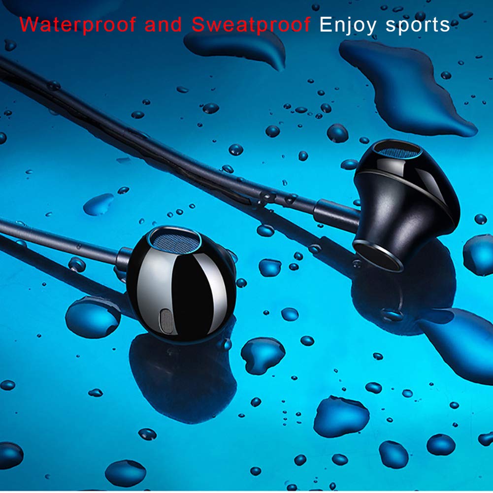 BT3130 Bluetooth 4.1 Headset Wireless Earphone with Microphone Volume Adjustable for iPhone Xiaomi Android iOS Device Call/Music (Black)