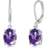 CiNily Cut-Oval Leverback Dangle Earrings for Women Hypoallergenic 14k White/Gold Plated Cubic Zircon Hanging Lever Earrings Lightweight Summer Drop Earrings Wedding Birthday Gifts Jewelry