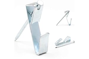 PICTURE HANG SOLUTIONS 100 lb Picture Hangers for Drywall - Heavy Duty Mirror and Picture Hanger Hooks with Nails - Picture Frame Hanging Hardware 10 Pack