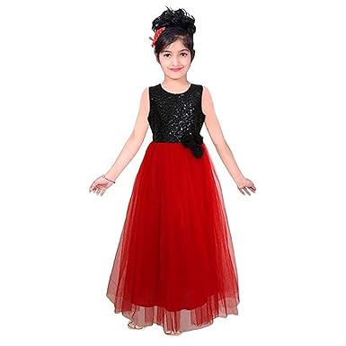 red and black long frock