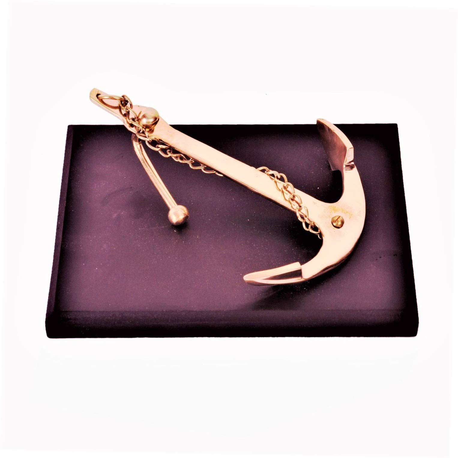 Purpledip Brass Anchor: Memorable Souvenir Gift for Naval Officers or Sailors (11405)