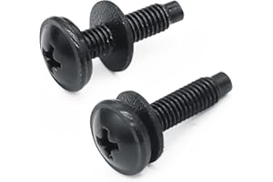 Evecad 10-32 Rack Screws, Cage Mount Screws with Nylon Rack Washers for Music Studio/Network/Cabinet, Black, 50 PCS