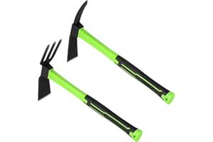 NAUKII 2pcs Pick Axes for Digging and No Installation Required Garden Hoe and Cultivator Hand Rake Garden Tool Durable and Comfortable Handle Mattock Weeding Hoe