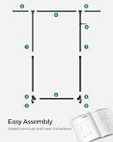 SONGMICS Clothes Rack with Castors Adjustable Height 97-165 cm Black LLR001B01 view 8
