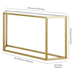 Levi 55'' Wide Trapezoid Console Table in Brass