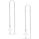 LeCalla 925 Sterling Silver Long Drop Earrings for Women | Lightweight Long Tassel Chain Threader Drop Dangle Earring for Women