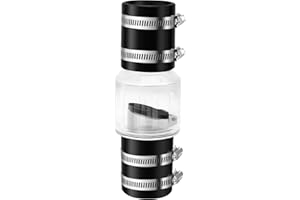 GREEN LIVING 2" Check Valve-Silent Sump Pump Check Valve with Spring-Loaded Flapper, Check Valve for Backflow Prevention, Includes Steel Clamps Fit 7-1/4" Gap in 2-Inch Schedule 40 PVC