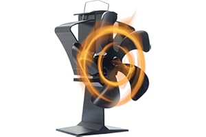 Tomersun Wood Stove Fan, 5 Blades Fireplace Fan, Heat Powered Stove Fan for Wood Burning Stove/Pellet/Log Burner/Fireplace…