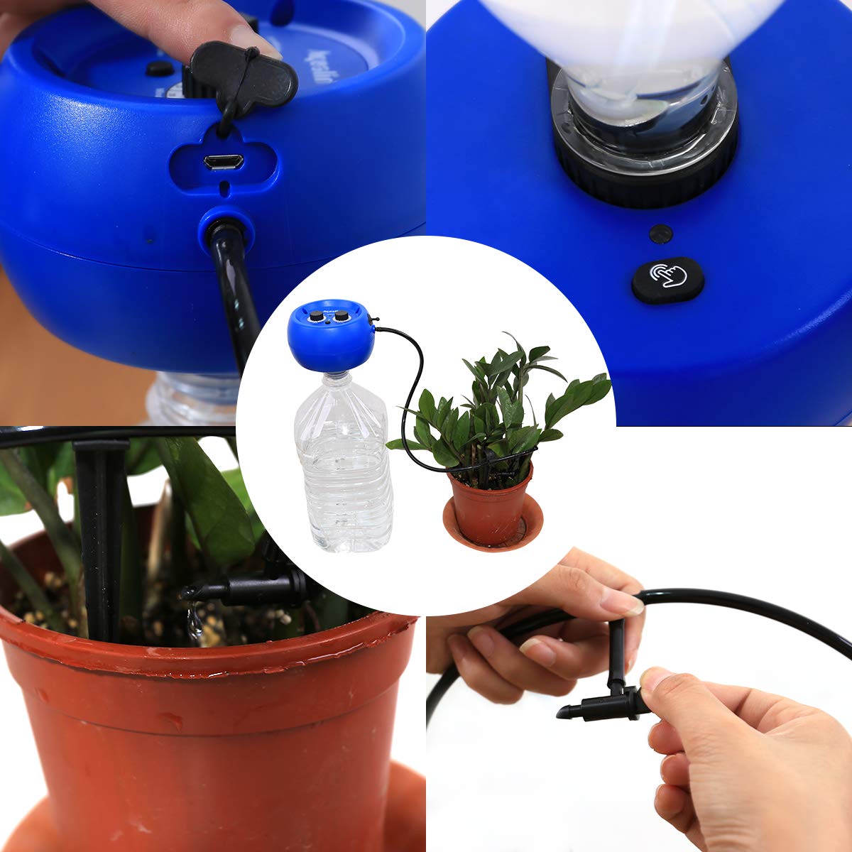 Aqualin Micro Drip Bewasserungssytem Tropfbewasserung Usb Wiederaufladbare Bewasserung Kit Garten Automatisch Bewasserung