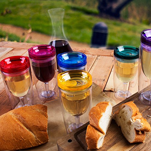 Cupture Insulated Wine Tumbler Cup With Drink-Through Lid - 10 oz, 8 Pack