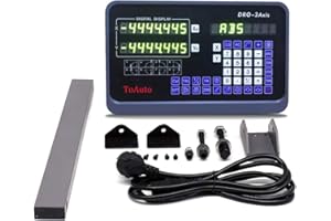 Digital Readout 2 Axis DRO 5um Resolution Encoder w/Mounting Arm & Bracket for CNC Milling Lathe Machine (2 Axis Digital Read