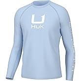 HUK Mens Icon X Crew Shirt, Long-Sleeve Performance Fishing Shirt