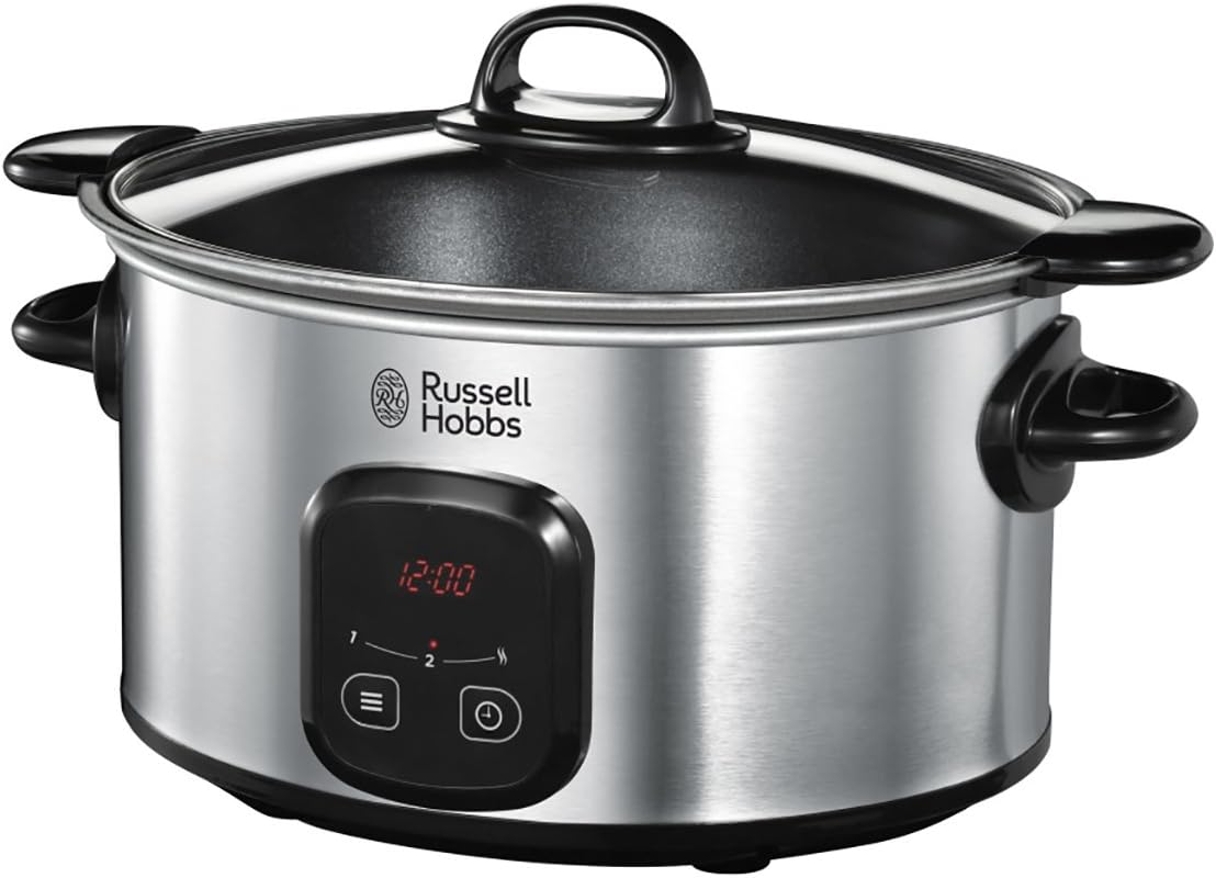 Russell Hobbs Digitaler Slow Cooker, Schongarer, einstellbare Garzeit, programmierbarer Timer, 6.0l, 3 Temperatureinstellungen, MaxiCook Slowcooker 22750-56
