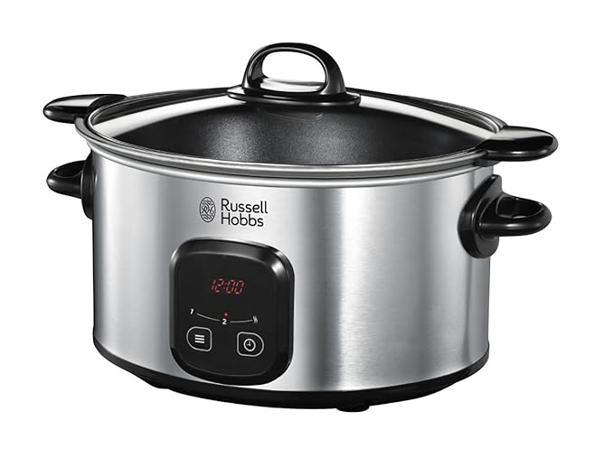 Russell Hobbs 22750-56 Digitaler Schongarer MaxiCook, Crock Pot, einstellbare Garzeit, programmierbarer Timer, 6.0l, Edelstah
