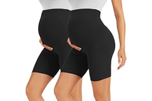 BONVIGOR Maternity Shorts Over The Belly - 5" Biker Workout Yoga Active Athletic Pregnancy Short Pants Lounge Pajama